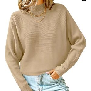 Amazon Zesica luxury mockneck longseeve ribbed dolman sweater size XL